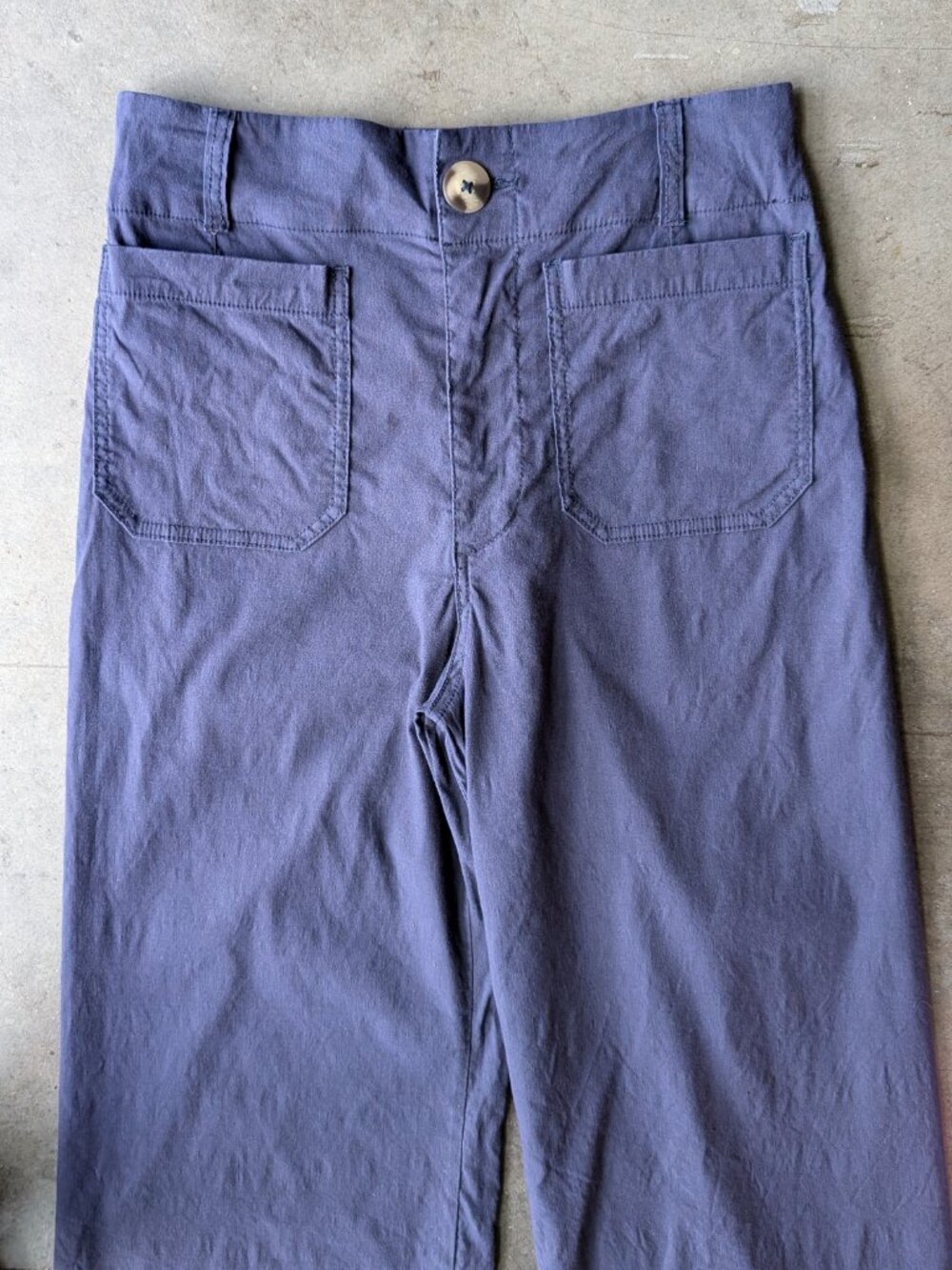 Anthropologie Wide Leg Trouser Dark Navy Blue High Rise Waist Pants size 27 - Picture 3 of 7